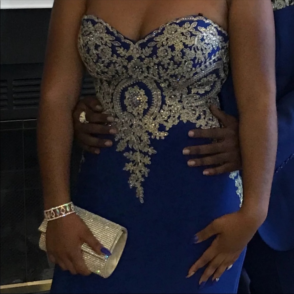 Royal Blue Beaded Formal Dress